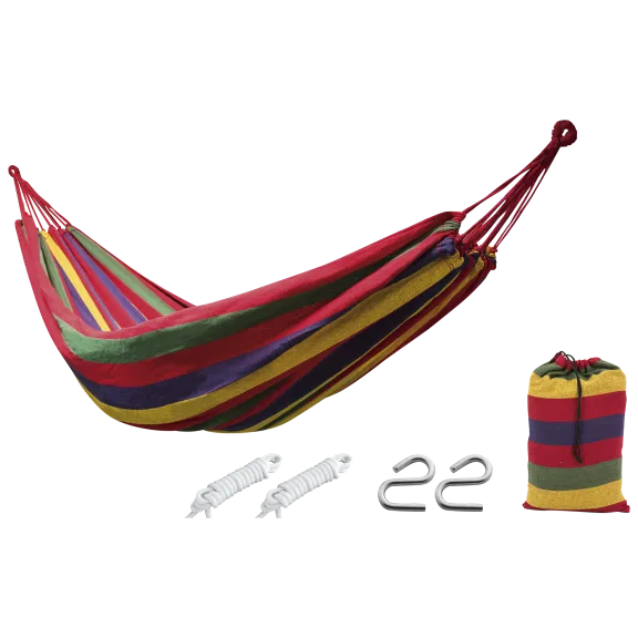 Eternal Two-Person Outdoor Canvas Striped Hammock