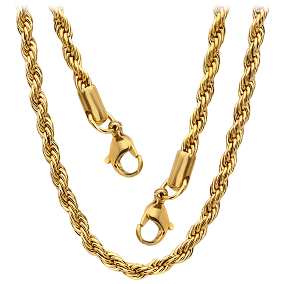 18K Gold Plated Rope Mask Chain