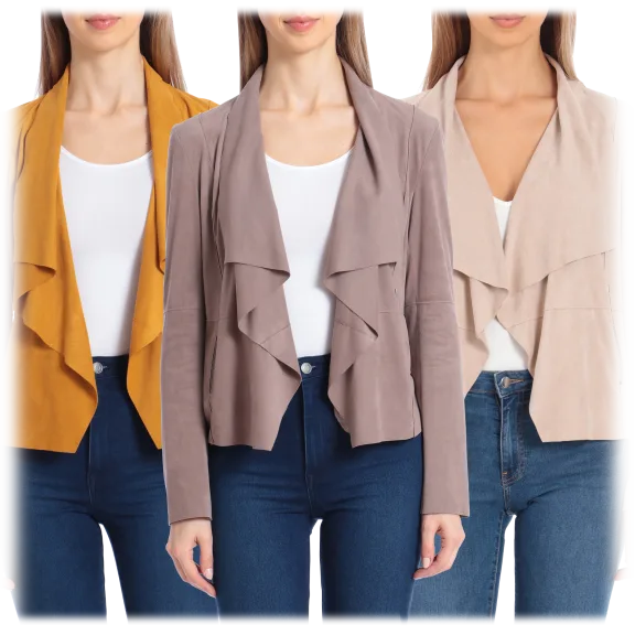 2-Pack: Bagatelle Faux Suede Draped Jacket