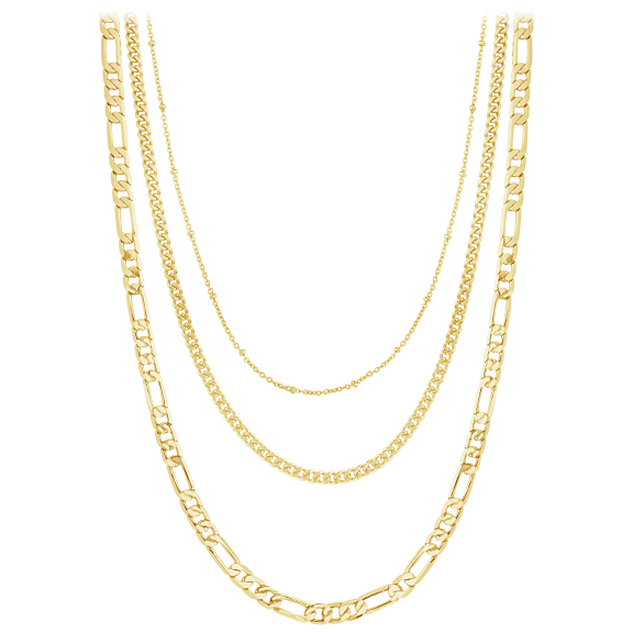 Rox and Rose Simple Layered Chains in 14K Gold