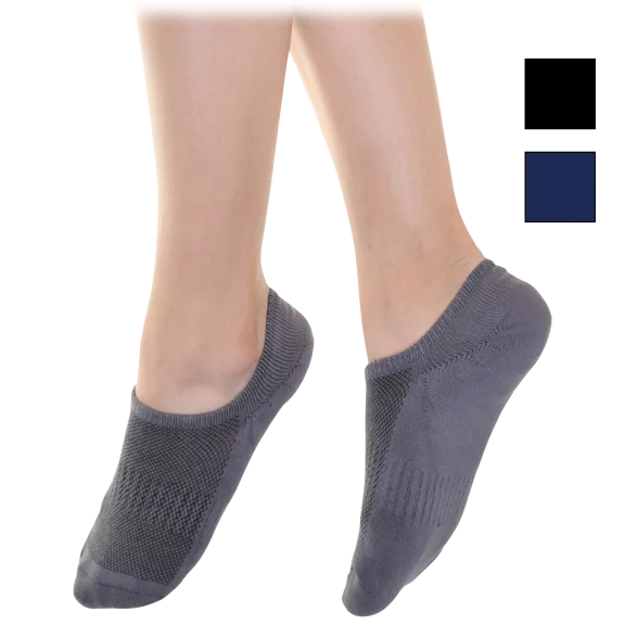 12-Pack: Angelina Unisex Cotton Comfort No-Show Socks With Silicone Heel Grip