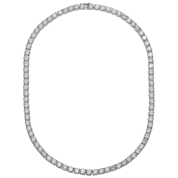 Genevive Clear Round CZ Tennis Necklaces with Gold Plated Finish