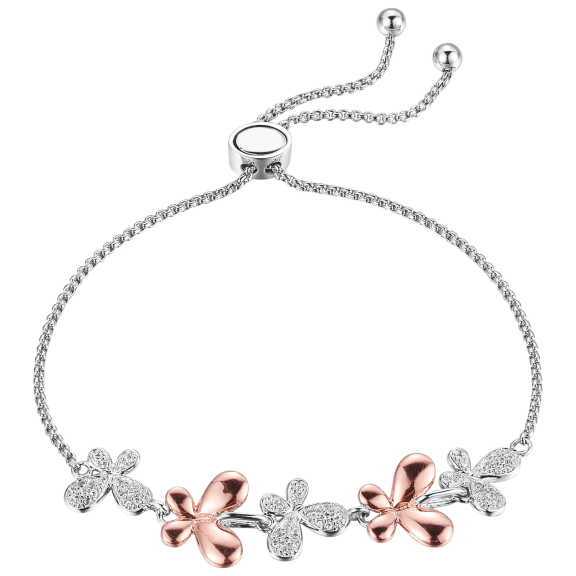 Morgan & Paige 14k Lucky Petal Bolo Bracelet With Alternating Flower Petals