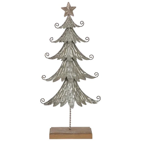 Glitzhome 20.30"H Galvanized Metal Table Tree