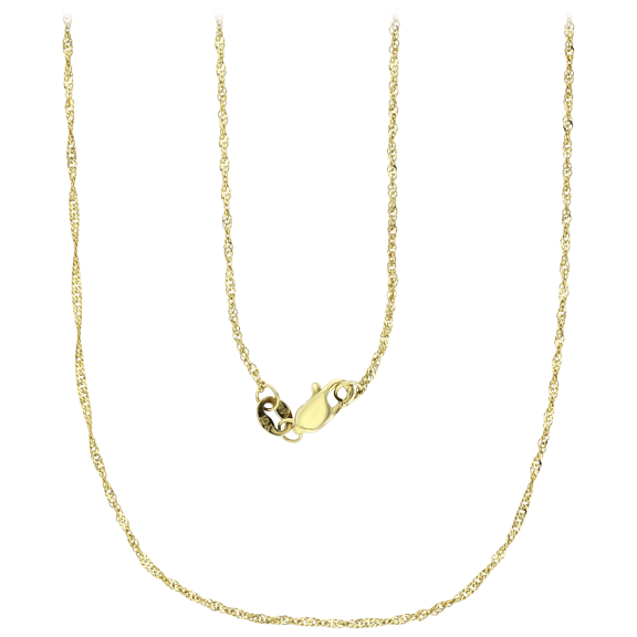 Decadence 14K Yellow Gold 1.20mm 18" Singapore Twist Chain