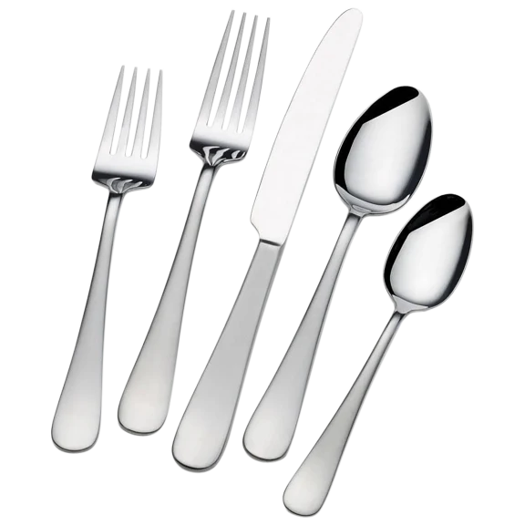 Gourmet Basics by Mikasa Satin Symmetry 42 Piece Flatware Set (Service for 8)