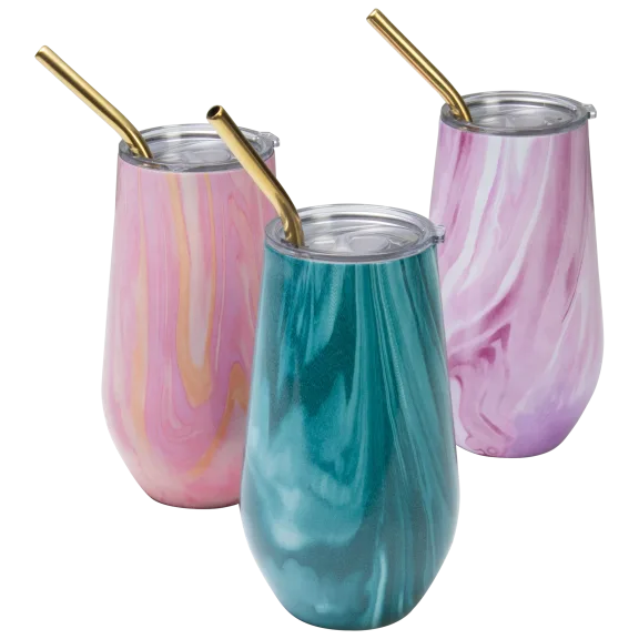 2-Pack: Cambridge 16oz Insulated Straw Tumblers
