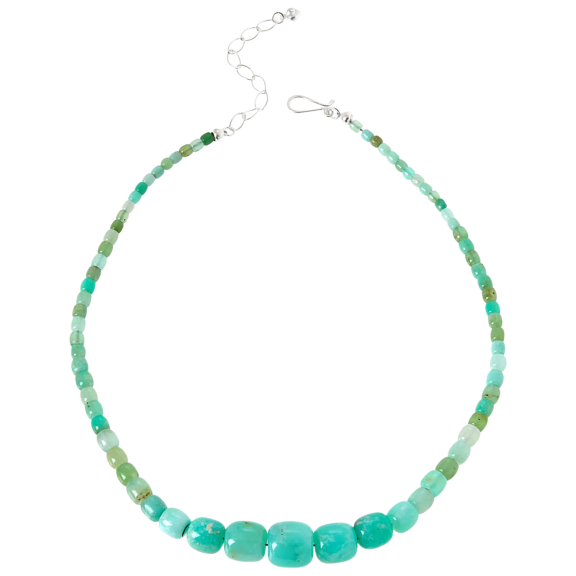 Jay King Sterling Silver Chrysoprase Graduated Bead Necklace