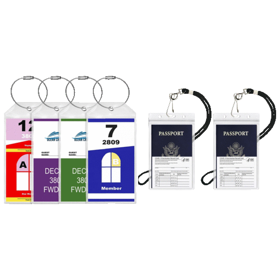 Ciana Cruise Luggage Tags with Passport and Vaccination Card Holders