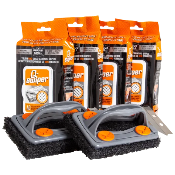 2-Pack: Q-Swiper BBQ Grill Cleaner with 160 Disposable Wipes