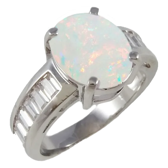 Savvy Cie 14K White Gold Baguette Cocktail Ring