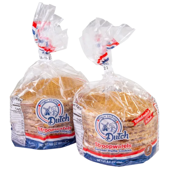 96-Pack: Finger Licking Dutch Caramel Waffle Stroopwafels (8.8 oz)
