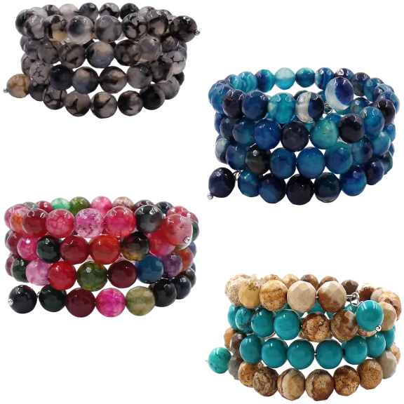 Genuine Gemstone Wrap Bracelets by Savvy Cie