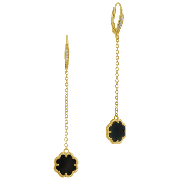 Rox & Rose Clover Long Drop Earrings