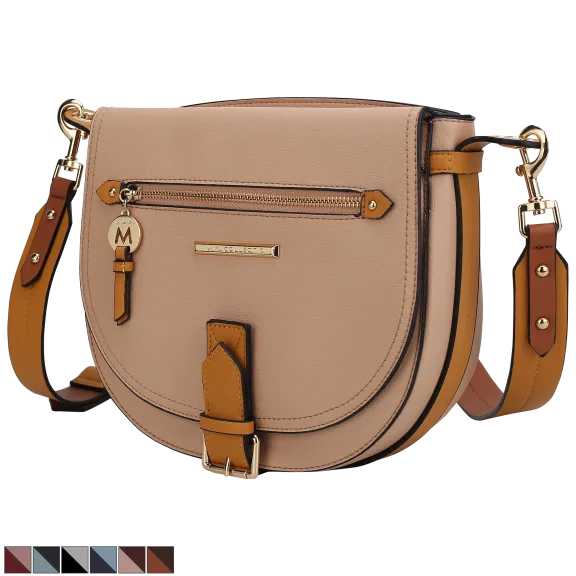 MKF Collection Drew Vegan Leather Color Block Women’s Shoulder Bag by Mia K.
