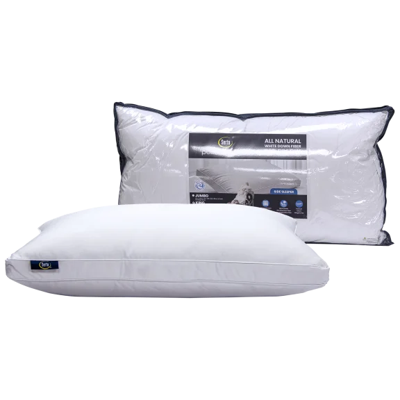 Serta 300 Thread Count White Down Fiber Bed Pillow - Side Sleeper