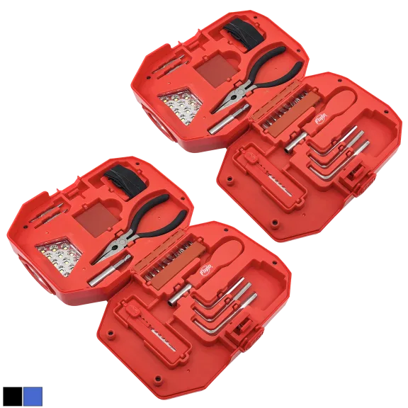 2-Pack: Flipo Tool Pod 24-Piece Tool Set With LED Dual Use Work Light & Headlamp