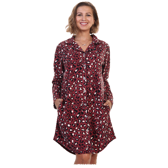 Angelina Women's Flannel Button Down Sleep Shirt Dress Pajama