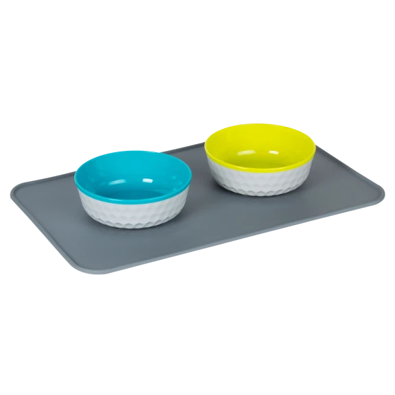 Sport Pet 3 Piece Food Bowls & Mat Set