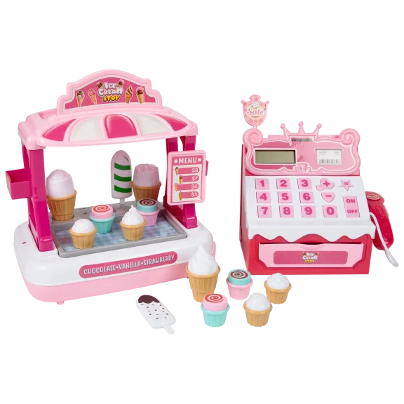 33-Piece World Tech Toys Ice Cream Shop with Cash Register Playset