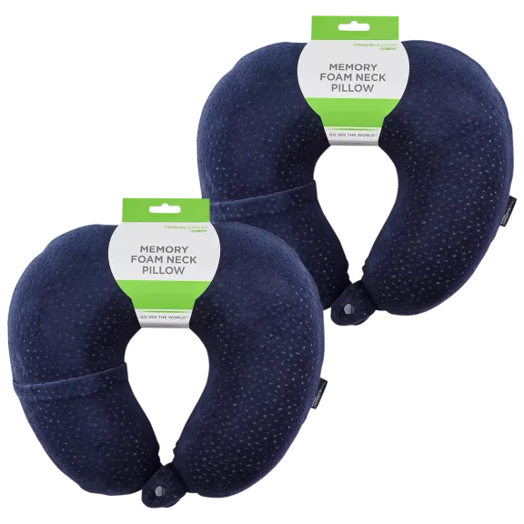 2-Pack: TravelSmart by Conair Memory Foam Neck Rest in Navy