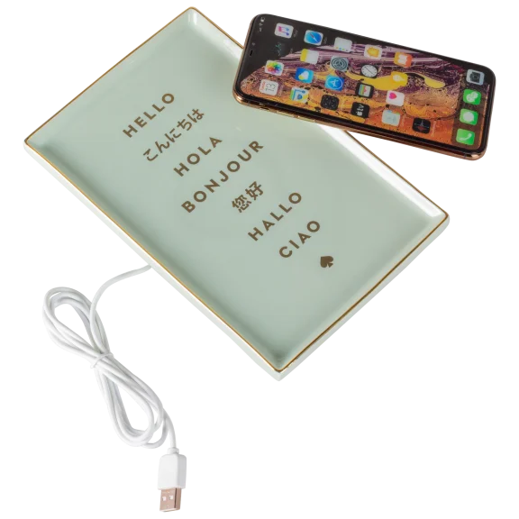 Kate Spade "Hello" Themed Aqua Charging Tray