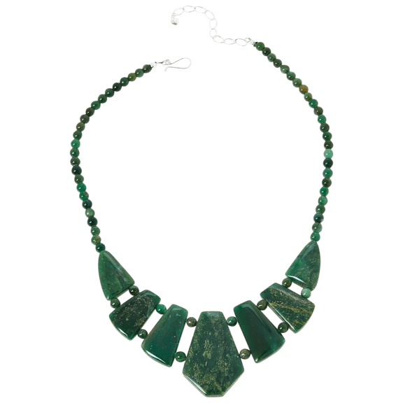 Jay King Sterling Silver Green Mica Necklace