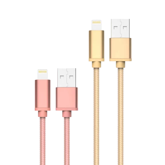 2-Pack: Trendy Tech by LAX 3' Durable Braided Nylon Lightning Cables