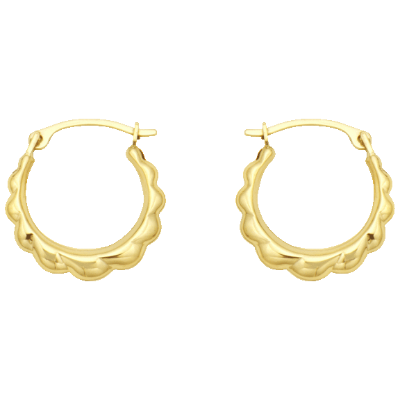 Pori Jewelers 10K Gold Graduating Braid or Braided Oval Hoop Earrings