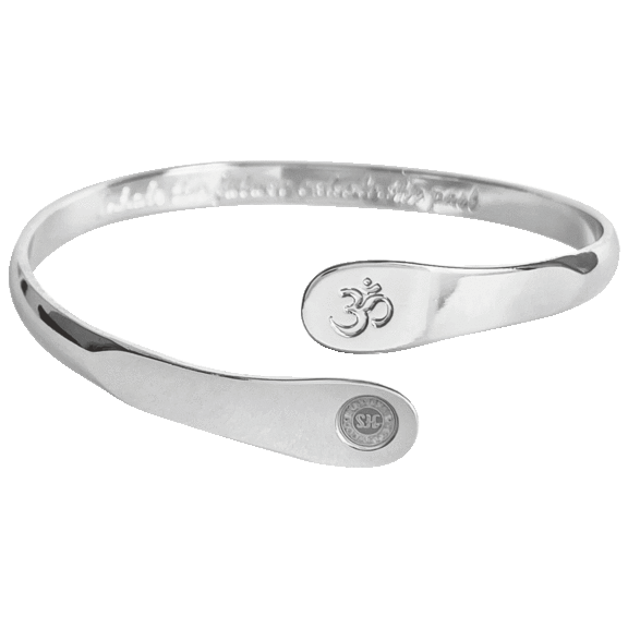 Hollywood Sensation Engraved Om Bracelet "Inhale the future exhale the past"