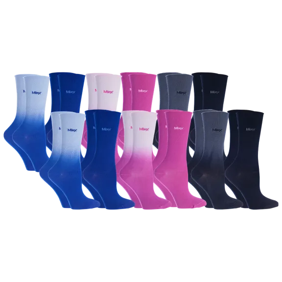 12-Pack: All Mixed Up Roll Top Crew Socks