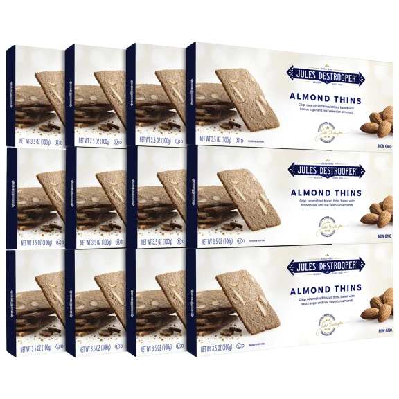12-Pack Jules Destrooper Almond Thins Boxes (336 total)