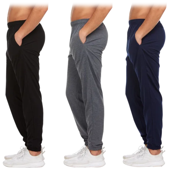3-Pack: Men's Fleece Jogger Sweatpants with Pockets