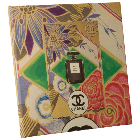 Fairchild Paris Vintage Floral Chanel Bottle Canvas - 16" x 16"