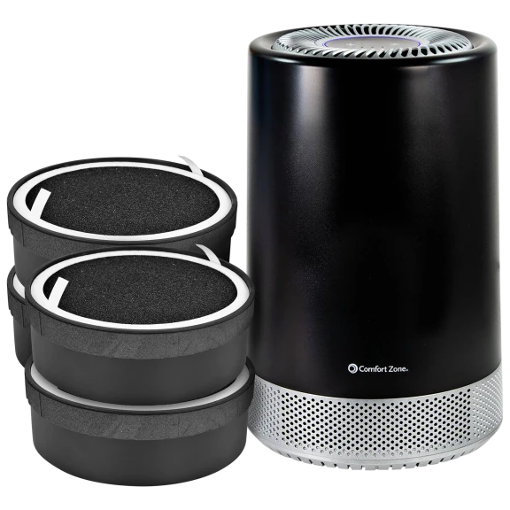 Comfort Zone 3-Stage HEPA WiFi Air Purifier with 4 Replacement Filters
