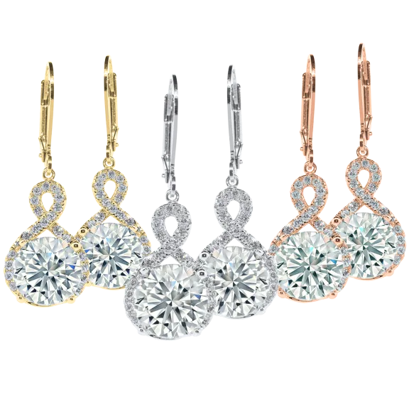 Cate & Chloe Alessandra "Vision" 18K Gold Plated Infinity Drop Earrings
