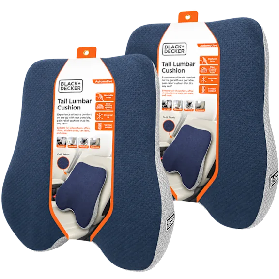 2-Pack: Black+Decker Quilted Knit Tall Lumbar Cushion