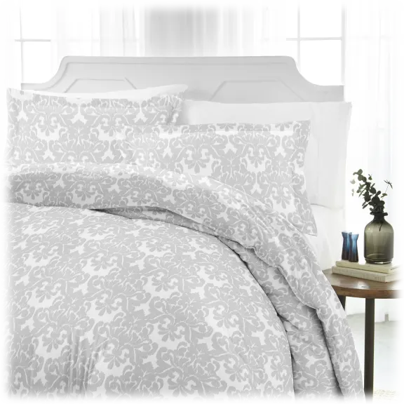 Cloth & Gable Premium Ultra Soft Soft Damask Pattern 3 Piece  Duvet Cover Set