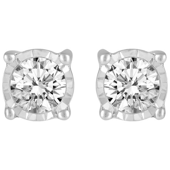 Prime and Pure 1/2 Carat Total Weight Earrings set in 925 Sterling Silver