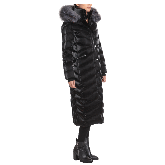 Badgley Mischka Iridescent Maxi Puffer