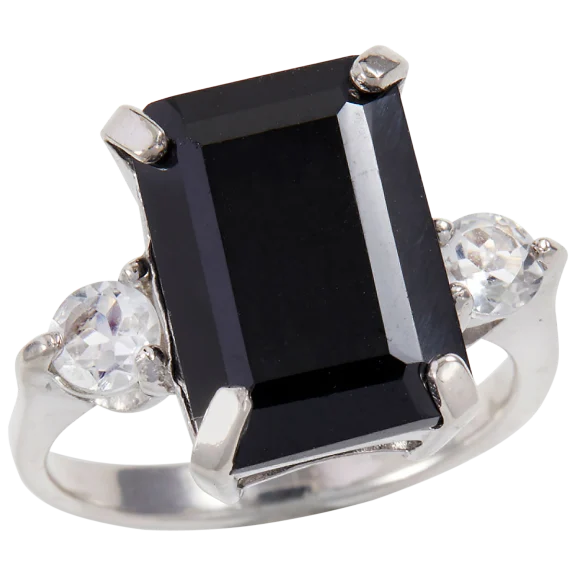 Savvy Cie Sterling Silver Spinel and White Topaz Statement Ring