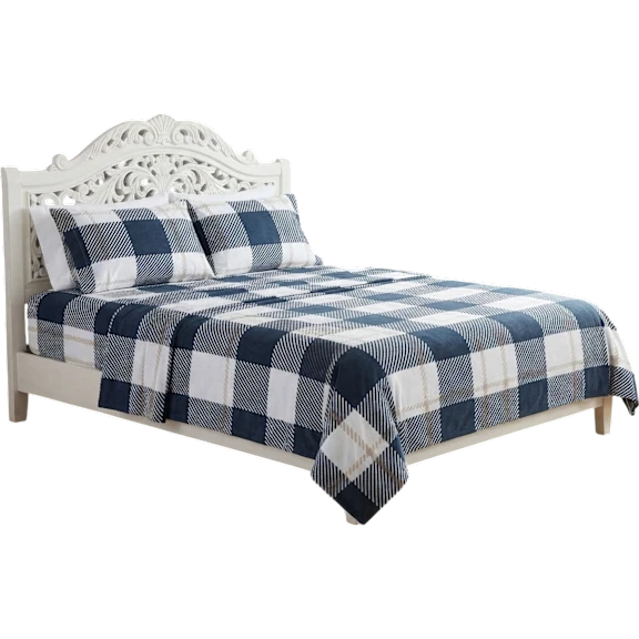 Bibb Home Ultra-Soft 4-Piece 100% Cotton Flannel Sheet Set