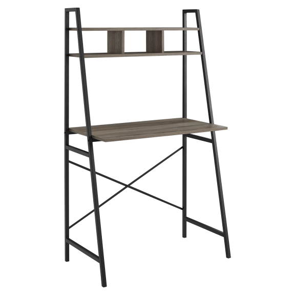 Walker Edison Mini Arlo 56" Tall Compact Industrial Ladder Desk with Storage
