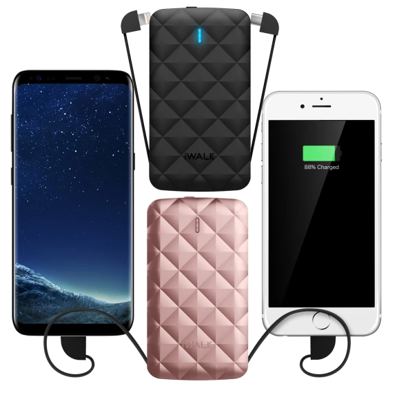 2-Pack: iWalk Duo 2.0 3000mAh Power Bank Charger for USB-C & Lightning Devices