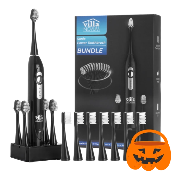 Villa Novum Sonic Toothbrush with 12 Replacement Brush Heads