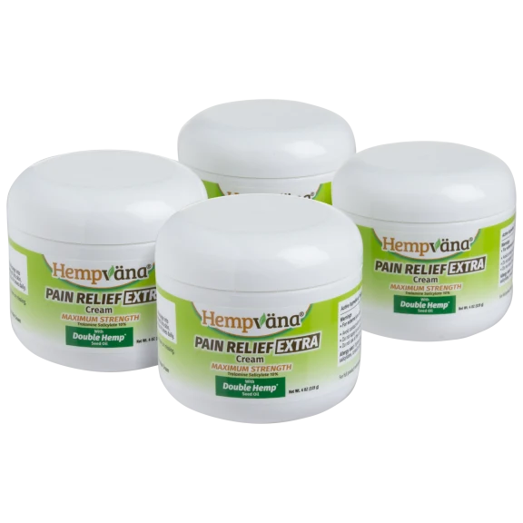 4-Pack: Hempvana Odor Free Pain Relief Cream (4oz Jars)