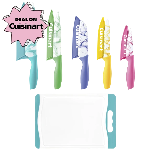 Cuisinart 5-Piece Knife Set with Matching Sheaths & Cutting Board