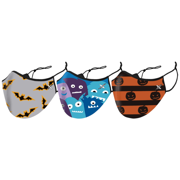 3-Pack: Extreme Fit Halloween Two-Layer Reusable Kids Face Mask