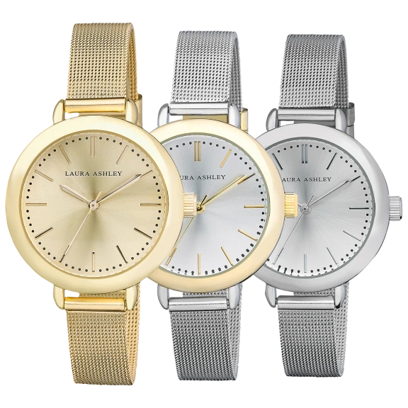 Laura Ashley Women’s Mesh Band Classic Watch