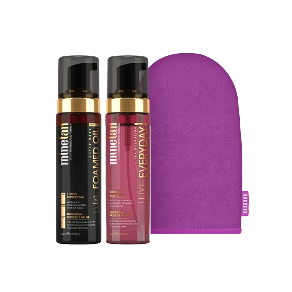 MineTan Luxe Oil Tanning Pack with Application Mitt